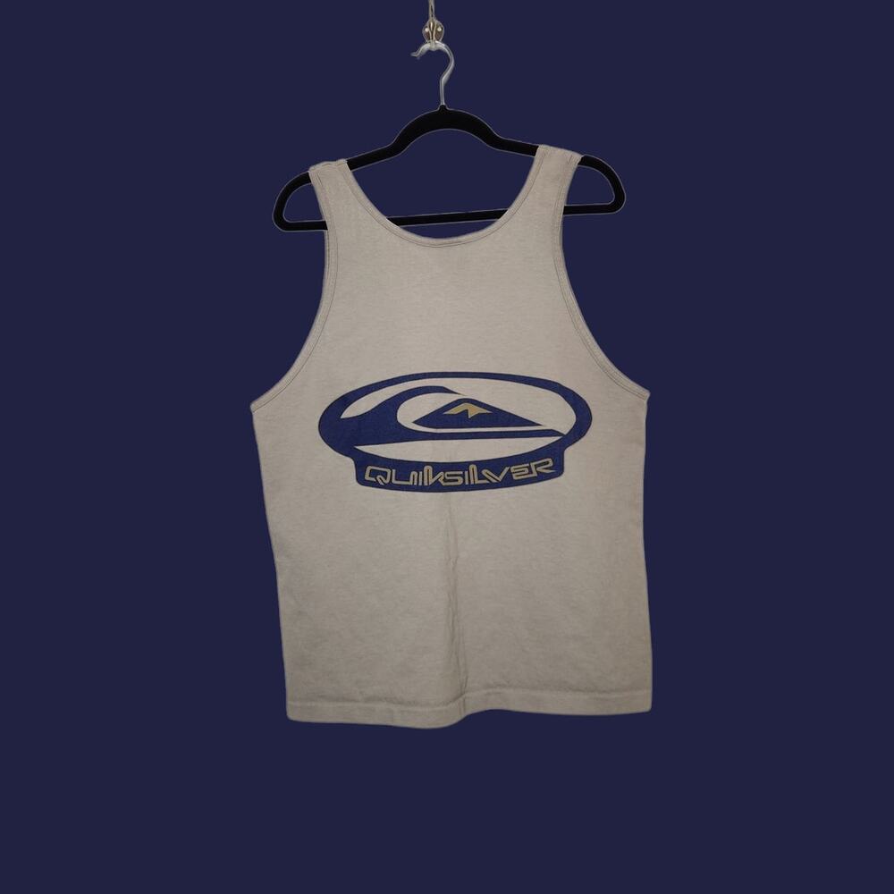 Vintage Quiksilver Tank Top USA Made Double Sided Faded Surfer Skater VTG